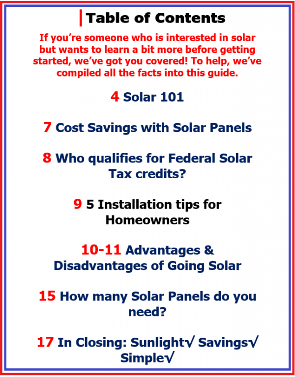 New Table of Contents Download Free Solar USA Quotes Ebook Image